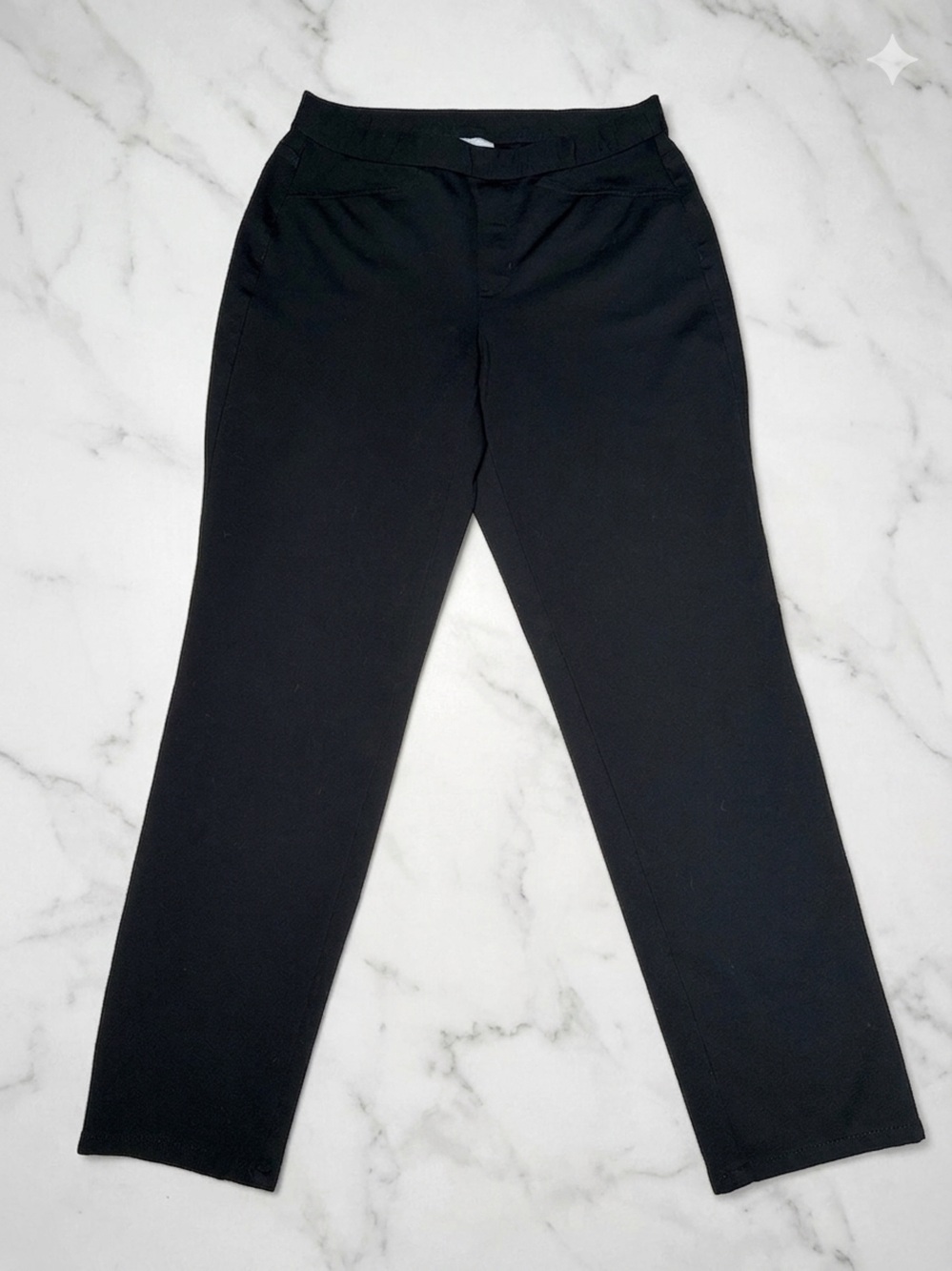 J. Jill Black Ponte Slim-Leg Pants Pull-On Comfort Workwear Size Small